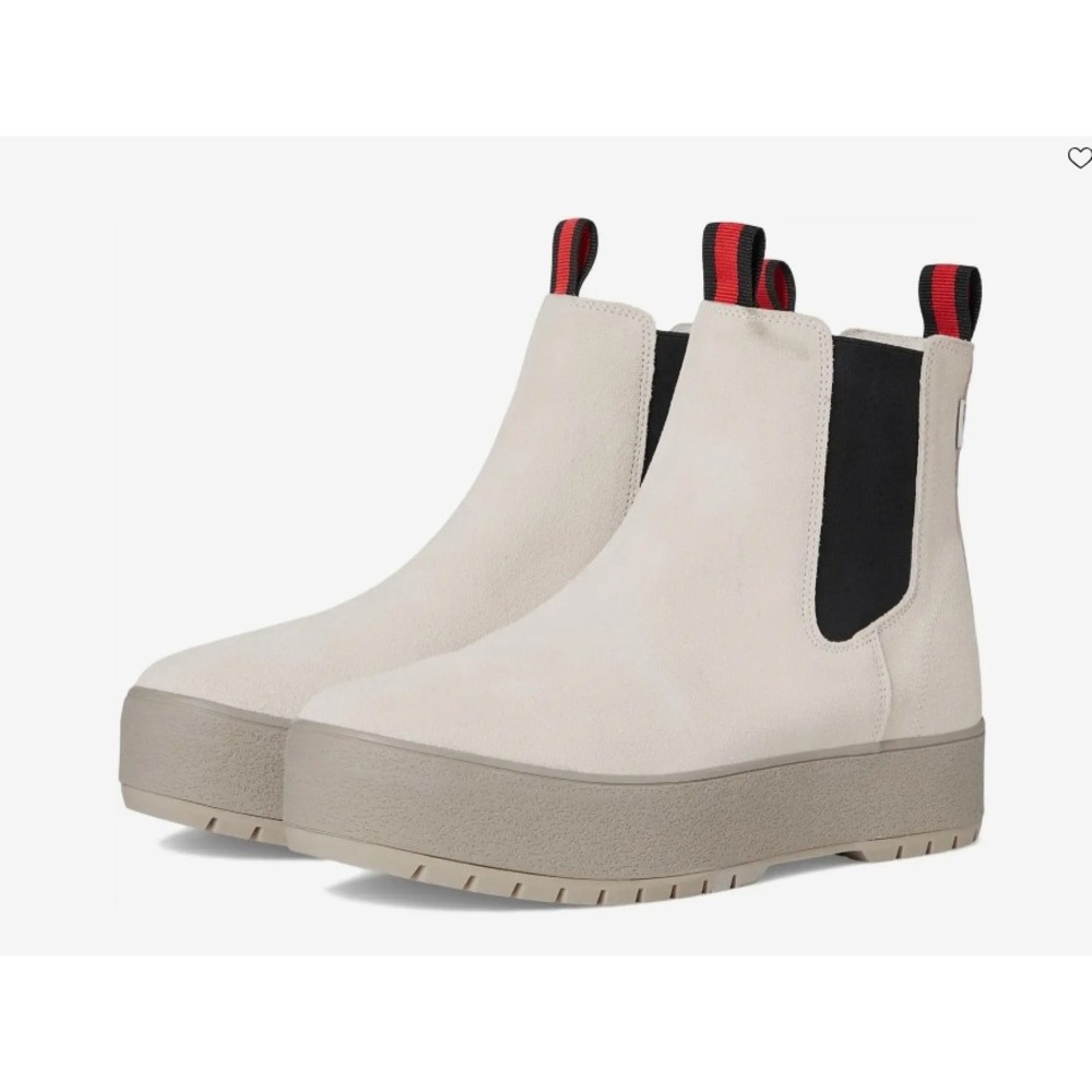 Keds Triple Up Chelsea Boots Womens 9 Off White Suede Platform Lug Sole WH68029